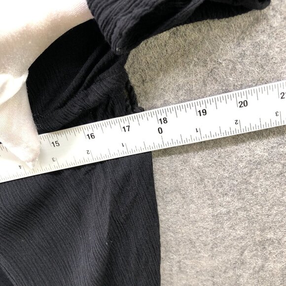 Lauren Ralph Lauren Crinkle Tunic Coverup Top Dress Womens XS Black (4) V-Neck - Picture 5 of 10